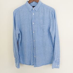 H&M Linen Blend Button Down Shirt Size Medium